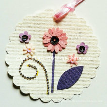 Impresión Etiqueta decorativa colgante / Handmade Impreso Flor DIY Artesanía de papel